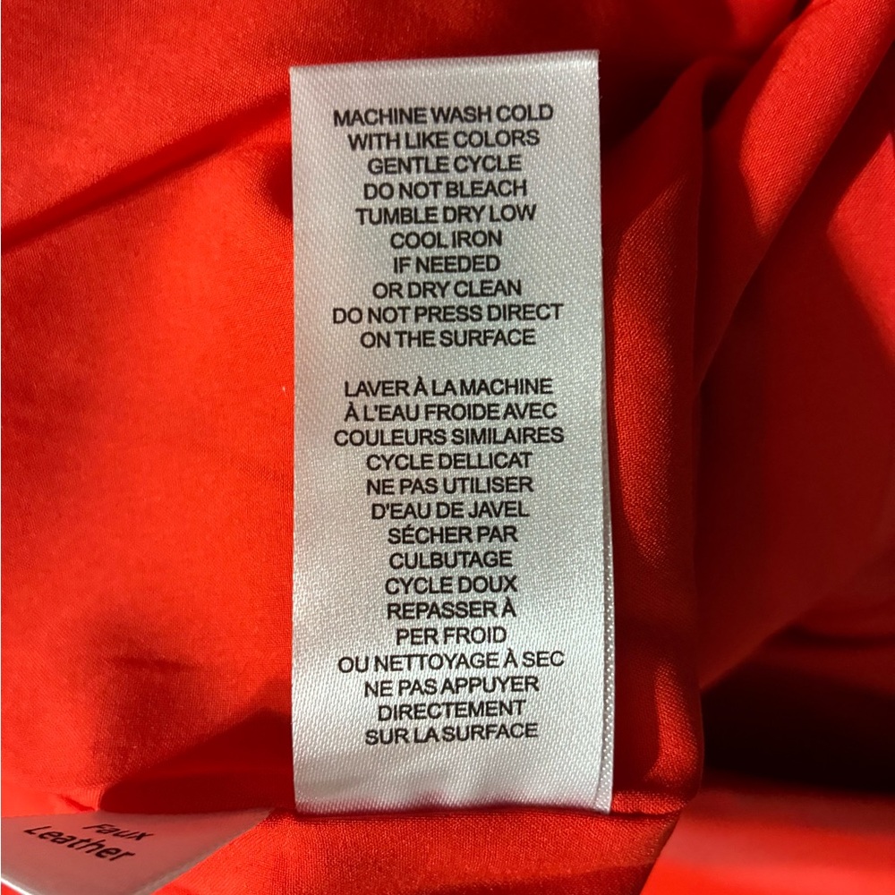 House of Harlow orange faux leather blazer jacket oversized NWT - Picture 4 of 12